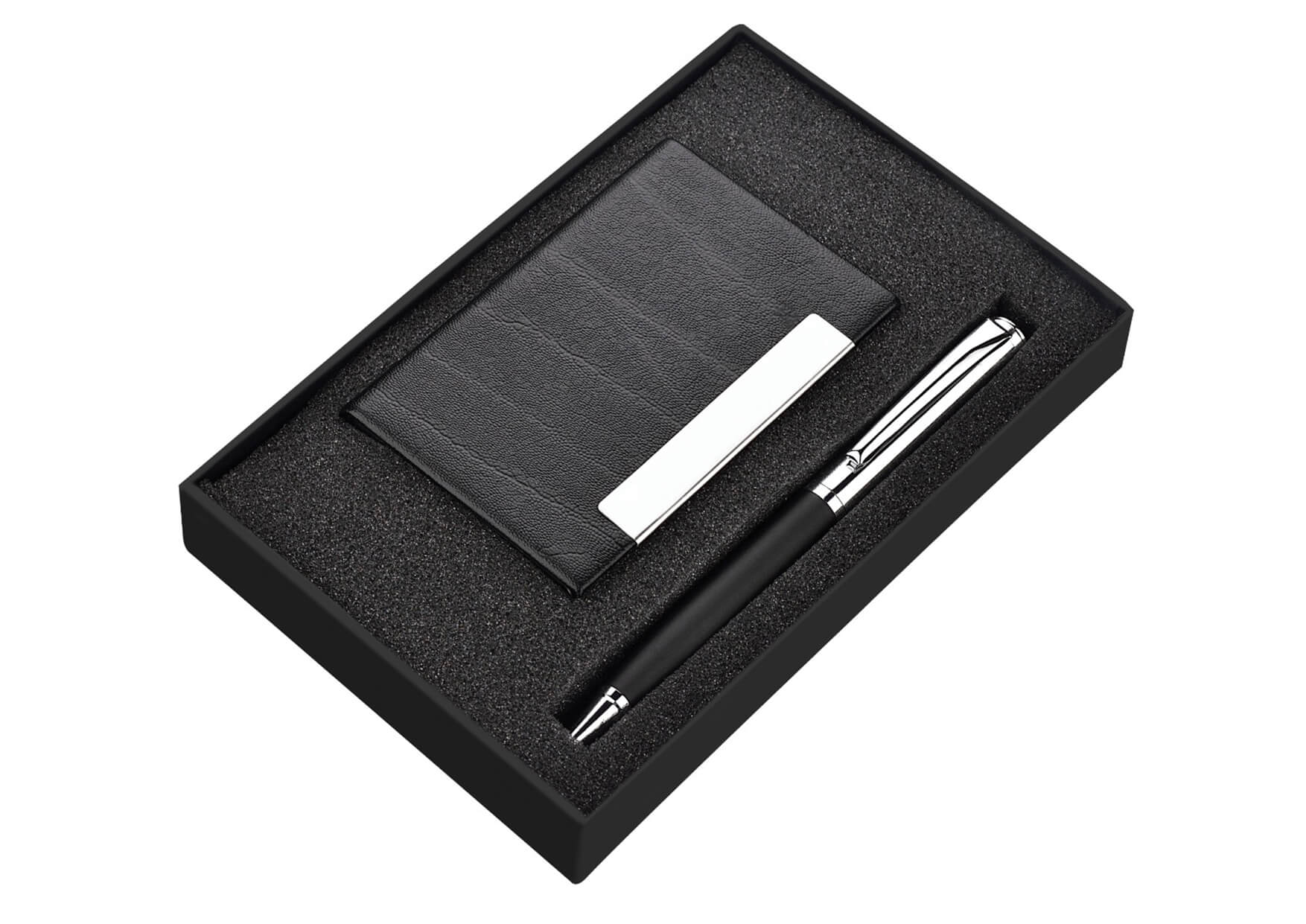 Card Holder and Pen Set 2 in 1 Plata