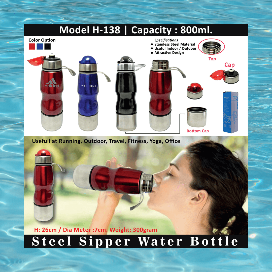 Steel Sipper Water Bottle H-138