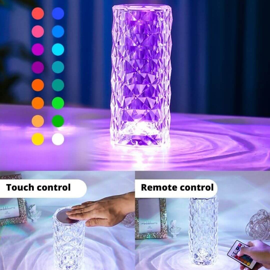Rose Diamond Crystal Touch Lamp